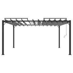 Berkfield Home Gazebo with Louvered Roof 3x4 m Anthracite Fabric & Aluminium in Black - thumbnail 3