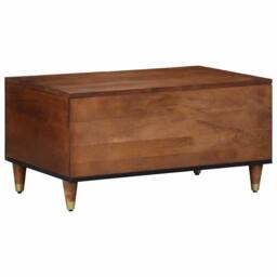Berkfield Home Coffee Table 80x50x40 cm Solid Wood Mango in Brown - Size: 80 x 50 x 40 cm - thumbnail 5