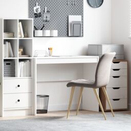 Berkfield Home Writing Desk White Particle board Medium Simple Writing Desk