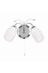 Netlighting Meadow 2 Light Indoor Wall Light Chrome with White Glass E14 in Grey