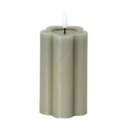 Lemon Pavilion Furniture and Decor Natural Glow 2.75x5 Pillar LED Candle - Plastic - L7xW7xH12 cm - Grey - thumbnail 1