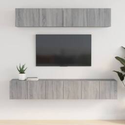Berkfield Home 5 Piece TV Cabinet Set Grey Sonoma Engineered Wood - thumbnail 2