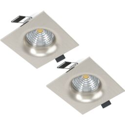 Loops 2 PACK Wall / Ceiling Flush Square Downlight Satin Nickel Spotlight 6W LED in Metallics