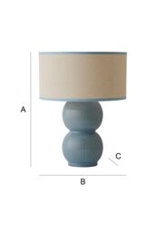 ValueLights Gemma Linen with Trim Drum Lamp Shade Stacked Ribbed Glazed Table Lamp in Pale Green - thumbnail 8