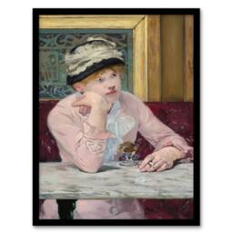 Artery8 Edouard Manet Framed Wall Art Print Plum Brandy Woman Portrait in Pink - Size: A4 - thumbnail 1