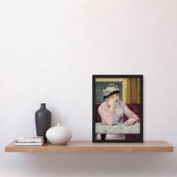Artery8 Edouard Manet Framed Wall Art Print Plum Brandy Woman Portrait in Pink - Size: A4 - thumbnail 2