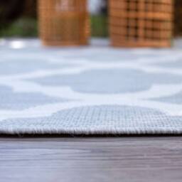THE RUGS Outdoor Indoor Moroccan Garden Patio Rug Weatherproof Jet Washable in Grey - Size: 240 cm x 340 cm - thumbnail 5