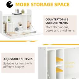 Kelvenix Wall Mounted Computer Desk Space Saving Folding Table in White - Size: 0.6m2 - thumbnail 5