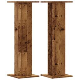 Berkfield Home Plant Stands 2 pcs Old Wood 30x30x95 cm Engineered Wood in Brown - Size: 30 x 30 x 95 cm - thumbnail 3