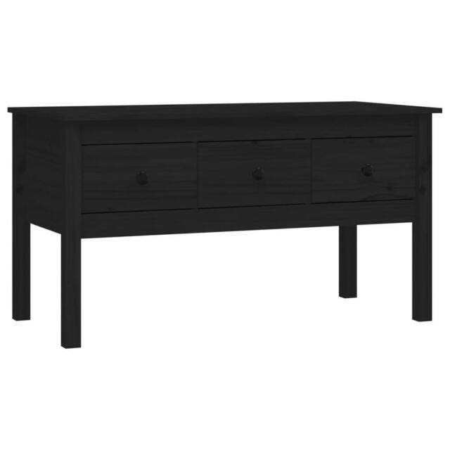 Berkfield Home Coffee Table Black 102x49x55 cm Solid Wood Pine - Size: 102 x 49 x 55 cm - image 1