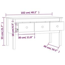 Berkfield Home Coffee Table Black 102x49x55 cm Solid Wood Pine - Size: 102 x 49 x 55 cm - thumbnail 9