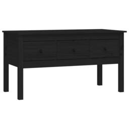 Berkfield Home Coffee Table Black 102x49x55 cm Solid Wood Pine - Size: 102 x 49 x 55 cm