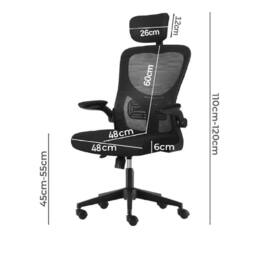 NESTLUNE New Mesh Office Chair Ergonomic 360° in Black - Size: 100 cm x 15 cm - thumbnail 2