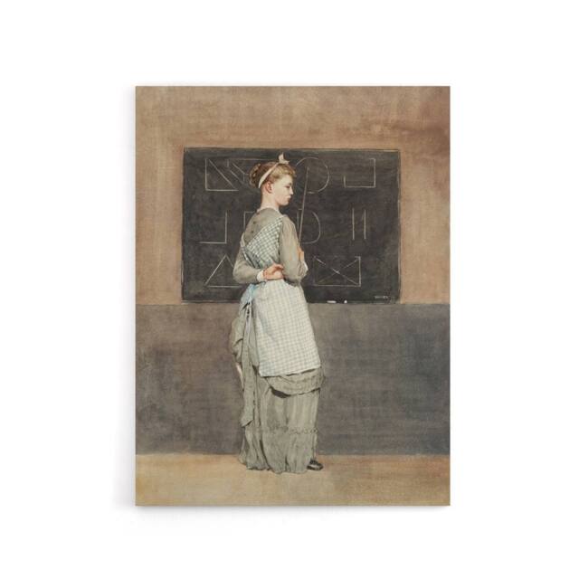 "Artery8 Teacher with Blackboard Winslow Homer Canvas Wall Art Print in Brown - Size: W18"" x H24""" - image 1