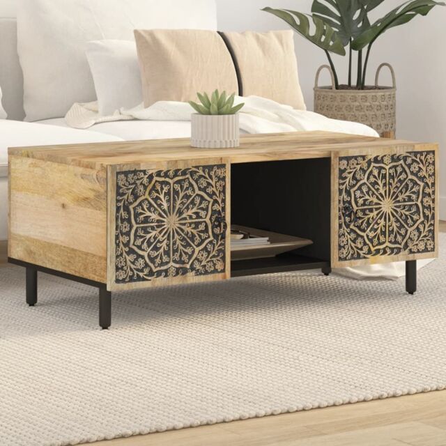 Berkfield Home Coffee Table 100x54x40 cm Solid Wood Mango in Brown - Size: 100 x 54 x 40 cm - image 1