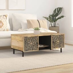 Berkfield Home Coffee Table 100x54x40 cm Solid Wood Mango in Brown - Size: 100 x 54 x 40 cm - thumbnail 3