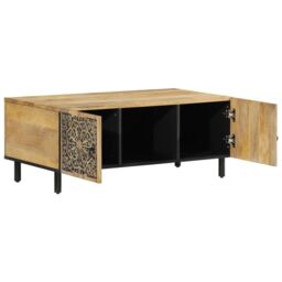 Berkfield Home Coffee Table 100x54x40 cm Solid Wood Mango in Brown - Size: 100 x 54 x 40 cm - thumbnail 4