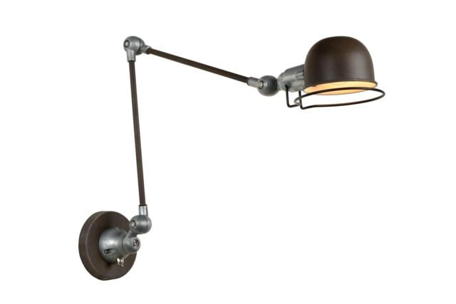 Lucide 'HONORE' Non Dimmable Stylish Rotatable Industrial Wall Light 1xE14 in Brown - image 1