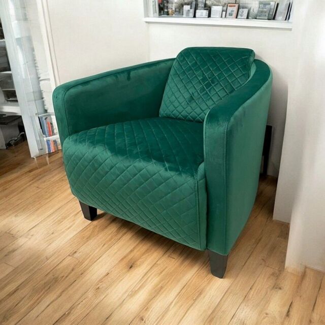 Minster Armchair - Velvet - L86 x W75 x H74 cm - Seagrass in Green - Size: 1 Pack - image 1