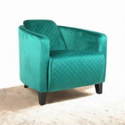 Minster Armchair - Velvet - L86 x W75 x H74 cm - Seagrass in Green - Size: 1 Pack - thumbnail 4