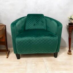 Minster Armchair - Velvet - L86 x W75 x H74 cm - Seagrass in Green - Size: 1 Pack - thumbnail 2