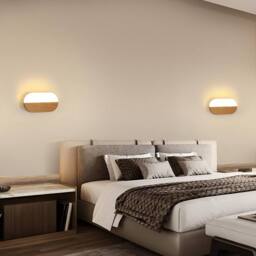 Goeco Modern Design Wooden LED Wall Light, 7W Acrylic LED Wall Light, 3000K in White - thumbnail 4