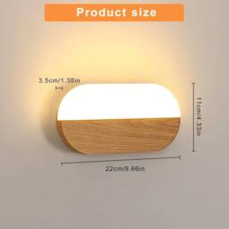 Goeco Modern Design Wooden LED Wall Light, 7W Acrylic LED Wall Light, 3000K in White - thumbnail 2