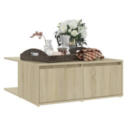 Berkfield Home Durable Coffee Table Sonoma Oak 80x80x31 cm Engineered Wood in Light Tan - Size: 80 x 80 x 31 cm