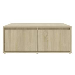 Berkfield Home Durable Coffee Table Sonoma Oak 80x80x31 cm Engineered Wood in Light Tan - Size: 80 x 80 x 31 cm - thumbnail 4