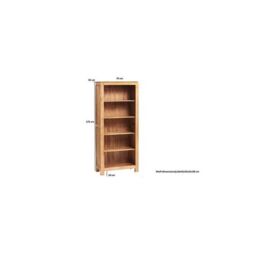 Indian Hub Toko Light Mango Large Open Bookcase - L34 x W75 x H175 cm in Brown - thumbnail 4