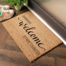 Artsy Mats Grandkids Welcome Others Tolerated Doormat (60 x 40cm) in Brown - Size: 40 cm x 60 cm - thumbnail 2