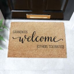Artsy Mats Grandkids Welcome Others Tolerated Doormat (60 x 40cm) in Brown - Size: 40 cm x 60 cm - thumbnail 1