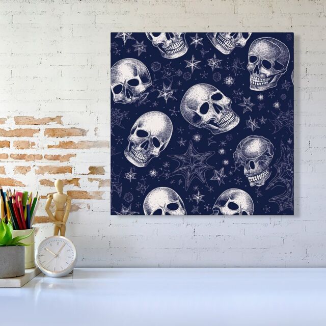 Warren Reed - Designer Evening Skulls & Stars Canvas - Size: w10 inch x h10 inch - image 1