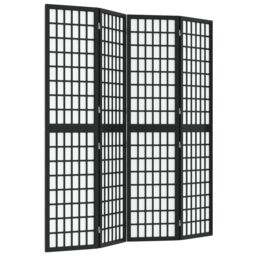 Berkfield Home Folding 4-Panel Room Divider Japanese Style 160x170 cm Black - thumbnail 2