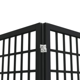 Berkfield Home Folding 4-Panel Room Divider Japanese Style 160x170 cm Black - thumbnail 5