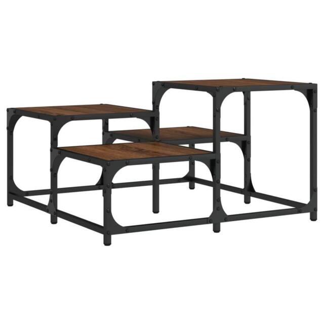 Berkfield Home Coffee Table Brown Oak 68x68x40 cm Engineered Wood - Size: 68 x 68 x 40 cm - image 1