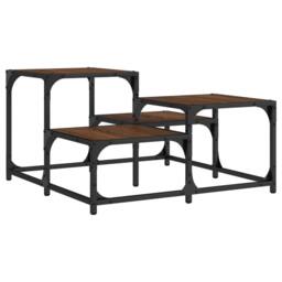 Berkfield Home Coffee Table Brown Oak 68x68x40 cm Engineered Wood - Size: 68 x 68 x 40 cm - thumbnail 6