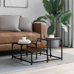 Berkfield Home Coffee Table Brown Oak 68x68x40 cm Engineered Wood - Size: 68 x 68 x 40 cm - thumbnail 3