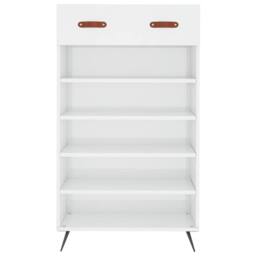 Berkfield Home Shoe Cabinet High Gloss White 60x35x105 cm Engineered Wood - Size: 60 x 35 x 105 cm - thumbnail 6