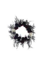 Garden Greatness Large Halloween Skull & Roses Wreath in Black - Size: 1 Pack - thumbnail 2