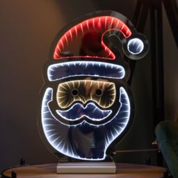 Samuel Alexander 40cm Light up Santa's Face Infinity Christmas Decoration with Red & White LEDs