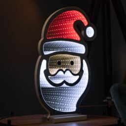 Samuel Alexander 40cm Light up Santa's Face Infinity Christmas Decoration with Red & White LEDs - thumbnail 3