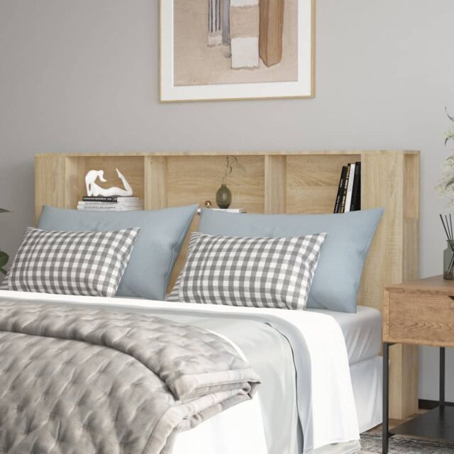 Berkfield Home Headboard Cabinet Sonoma Oak 180x18.5x104.5 cm in Brown - image 1