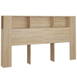 Berkfield Home Headboard Cabinet Sonoma Oak 180x18.5x104.5 cm in Brown - thumbnail 2
