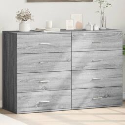 Berkfield Home Sideboards 2 pcs Grey Sonoma 60x39x80 cm Engineered Wood - Size: 60 x 39 x 80 cm - thumbnail 1