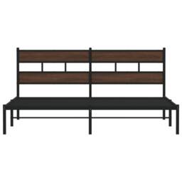 Berkfield Home Bed Frame without Mattress with Headboard Brown Oak 200x200 cm - thumbnail 4
