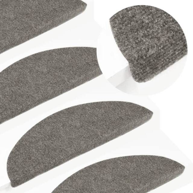 Berkfield Home Stair Mats Self-adhesive 10 pcs Grey 65x22.5x3.5 cm - Size: Medium - image 1