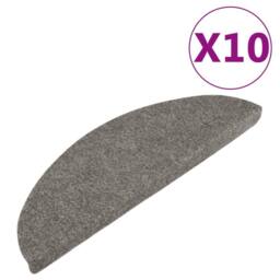 Berkfield Home Stair Mats Self-adhesive 10 pcs Grey 65x22.5x3.5 cm - Size: Medium - thumbnail 2