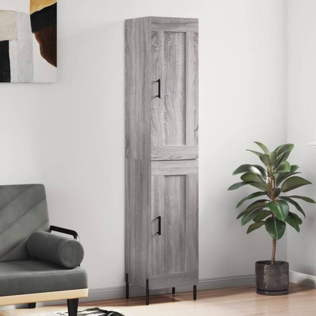 Berkfield Home Highboard Grey Sonoma 34.5x34x180 cm Engineered Wood - image 1