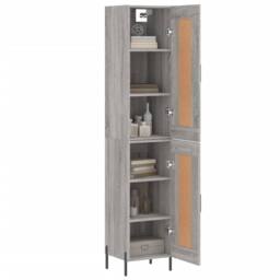 Berkfield Home Highboard Grey Sonoma 34.5x34x180 cm Engineered Wood - thumbnail 3